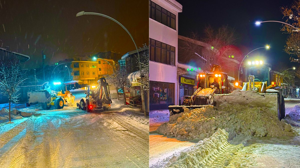 Tutak'ta kar alarmı: Belediye ekipleri gece gündüz sahada