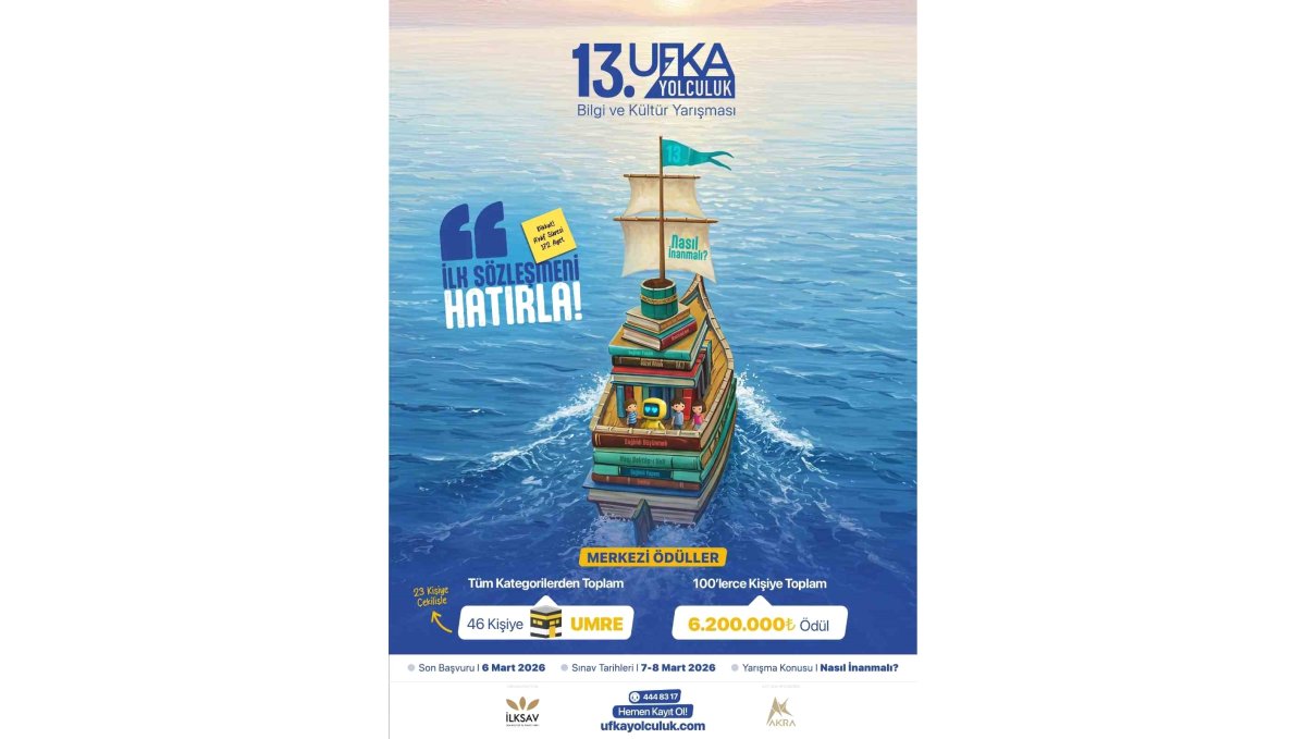 Ufka Yolculuk Kitap Okuma Yarışması'nda 46 kişiye umre ve 6 milyon lira ödül