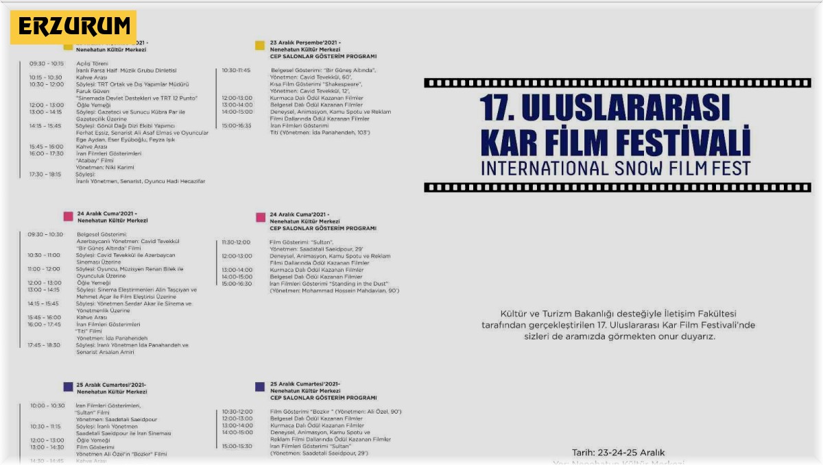 Uluslararası Kar Film Festivali'nin 17'ncisi başlıyor