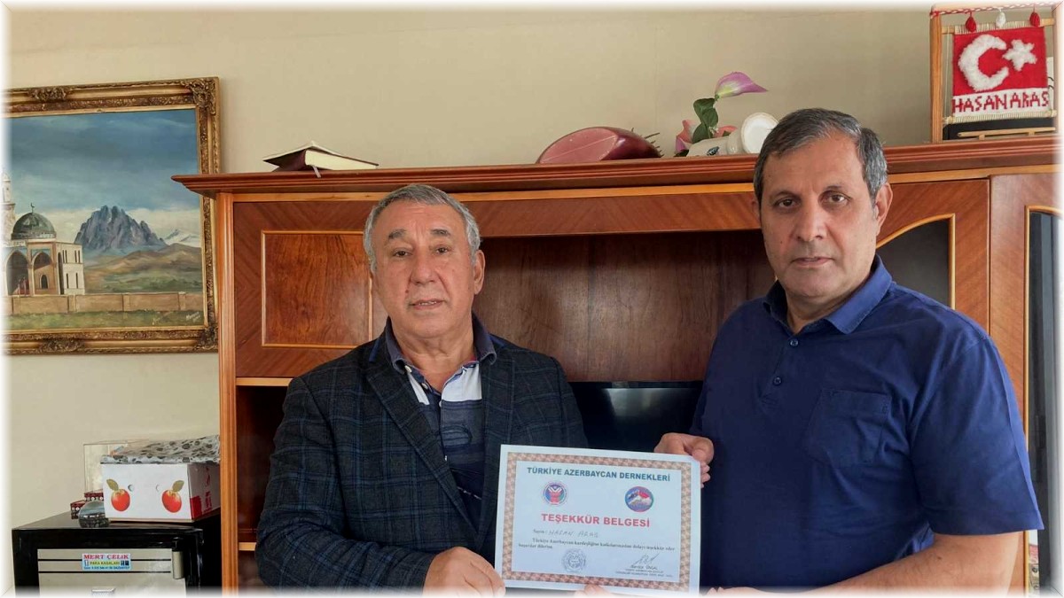 Ünsal'dan Aras'a teşekkür belgesi