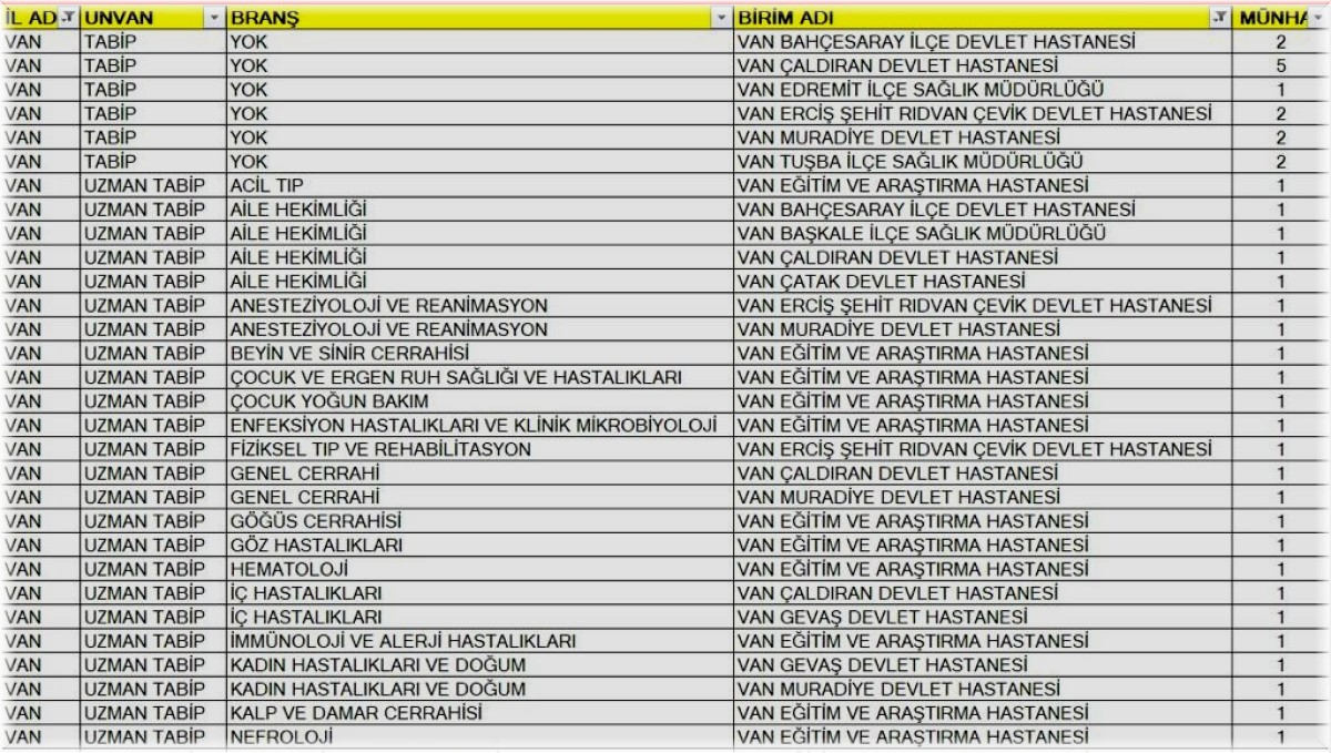 Van'a 48 yeni doktor ataması yapıldı