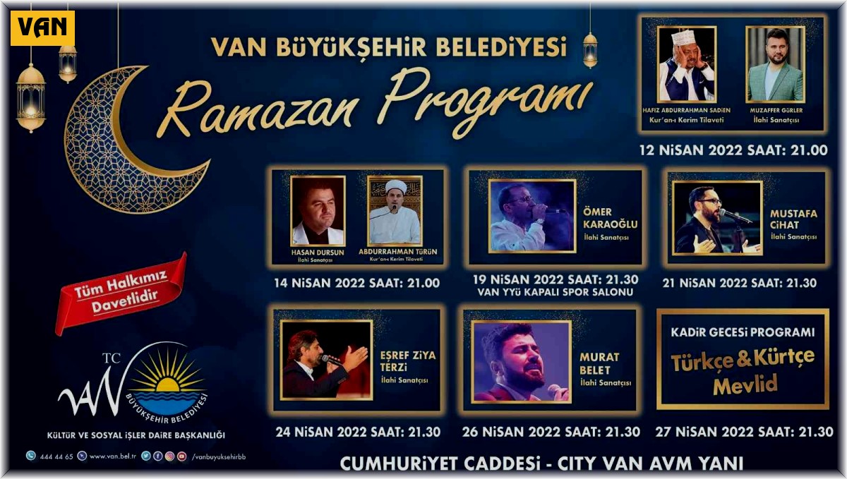 Van Büyükşehir Belediyesi etkinlikleriyle Van'da Ramazan dolu dolu yaşanacak