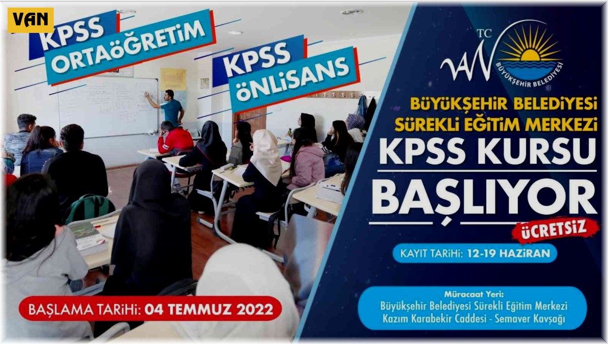 Van Büyükşehir Belediyesi'nden ücretsiz KPSS hazırlık kursu