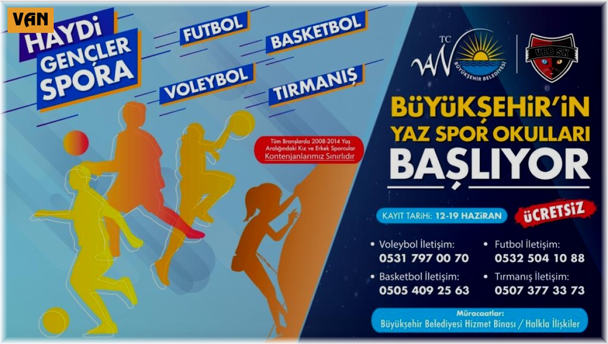 Van Büyükşehir Belediyesi ücretsiz yaz spor okulları düzenliyor