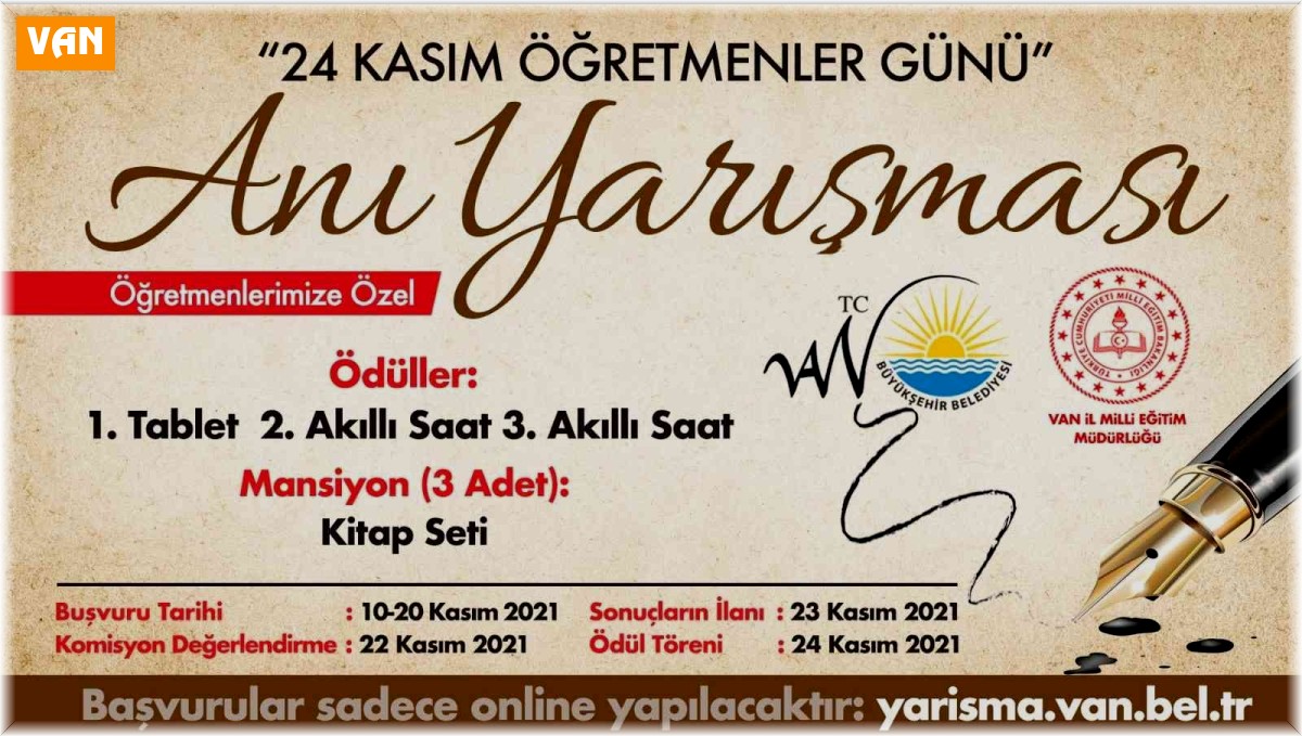Van Büyükşehir Belediyesinin anı yarışması sonuçları açıklandı