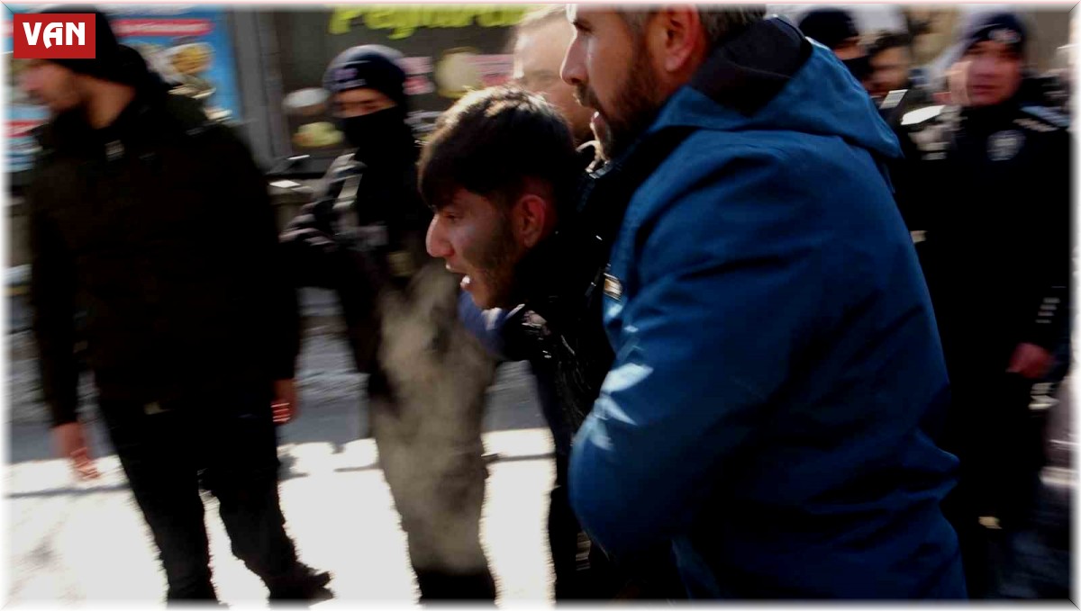 Van'da 1 Şubat yürüyüşünde arbede: 2 gözaltı