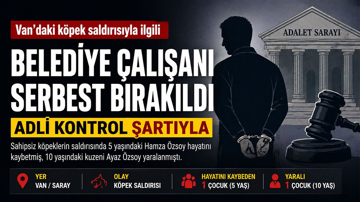 Van'da 5 Yaşındaki Çocuğun Öldüğü Köpek Saldırısında Belediye Çalışanı Adli Kontrolle Serbest Bırakıldı
