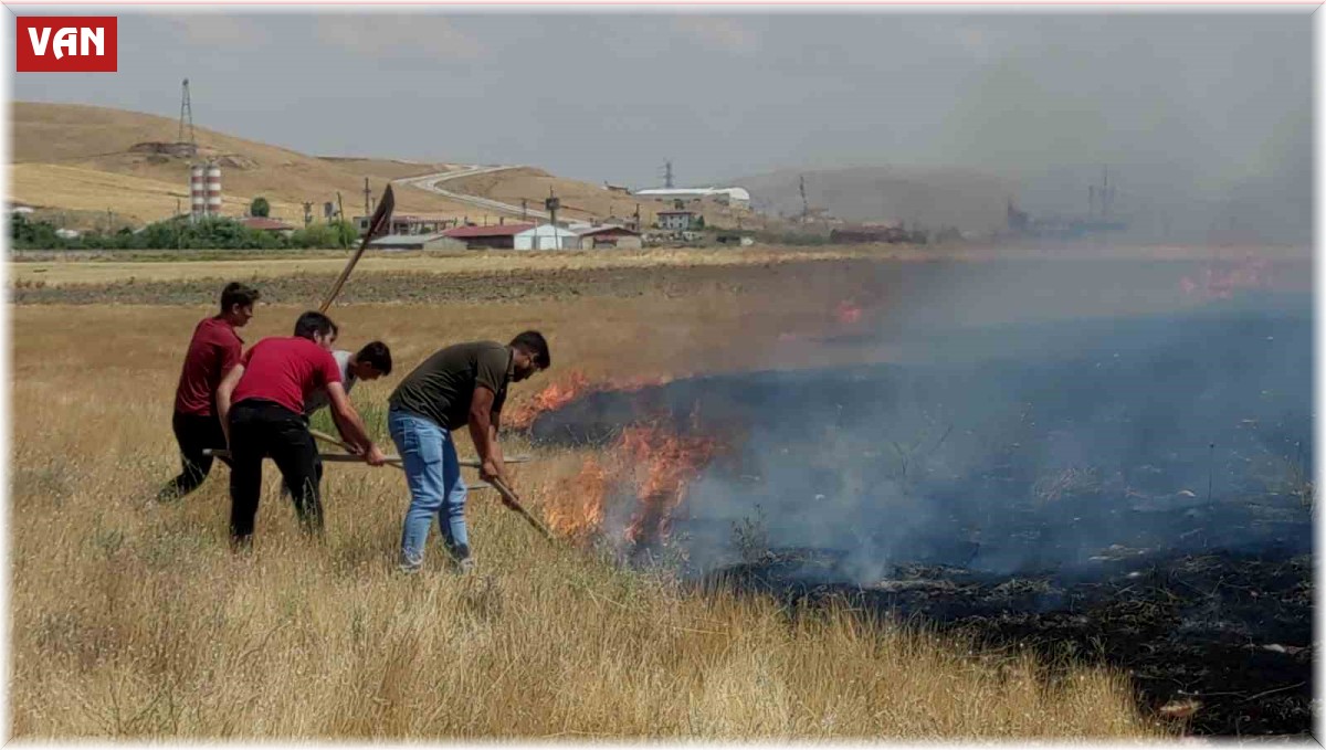 Van'da anız yangını korkuttu