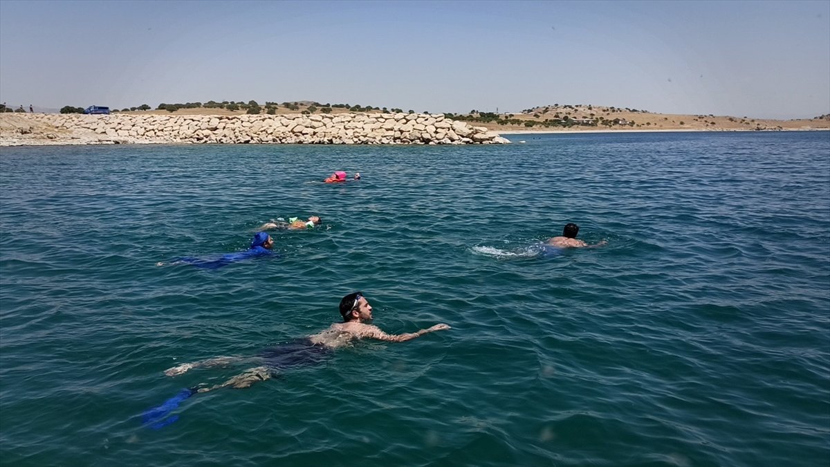 Van'da gönüllüler Çarpanak Adası'ndan yarımadaya kadar yüzdü