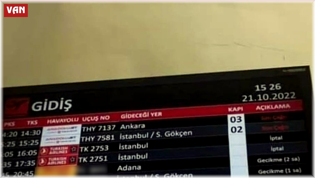 Van'da THY'nin bazı uçuşları iptal olunca yolcular tepki gösterdi