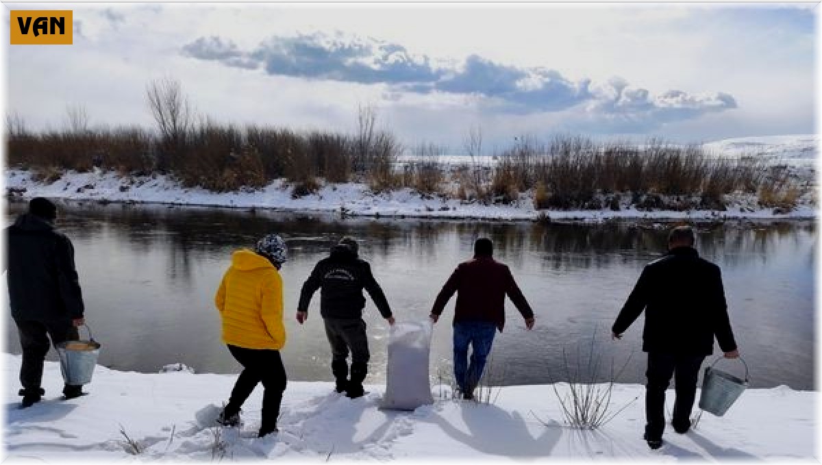 Van'da yaban hayvanları için doğaya yem bırakıldı