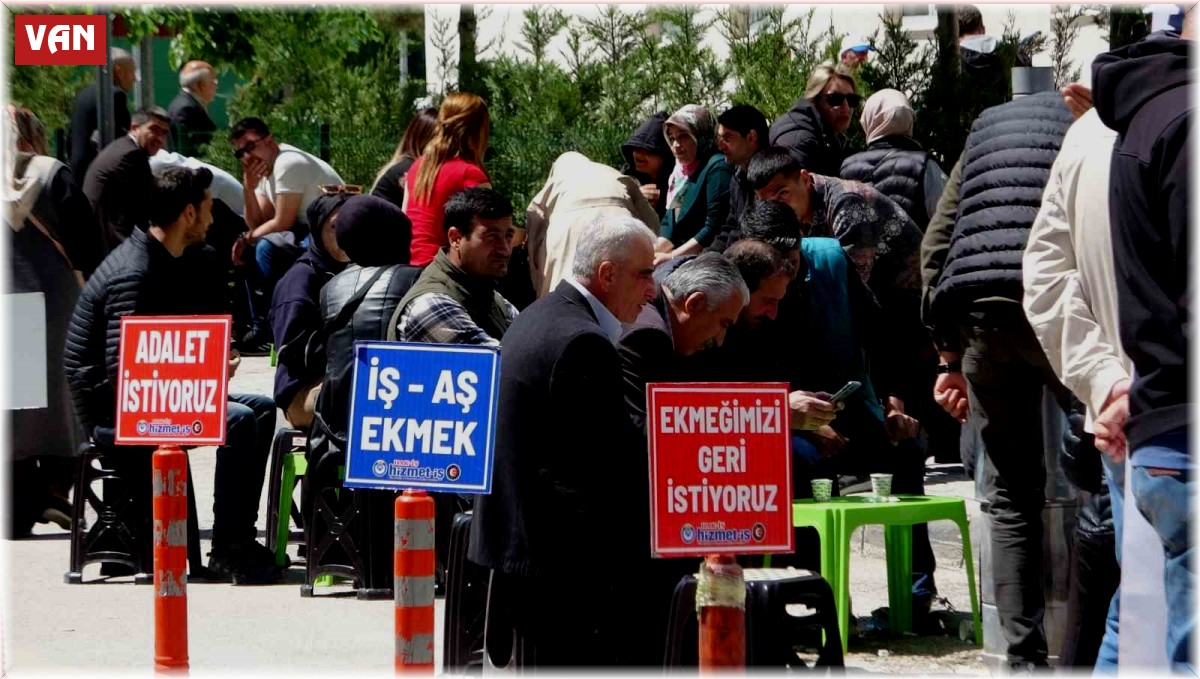 Van'daki işçilerin protestoları 9'uncu gününde