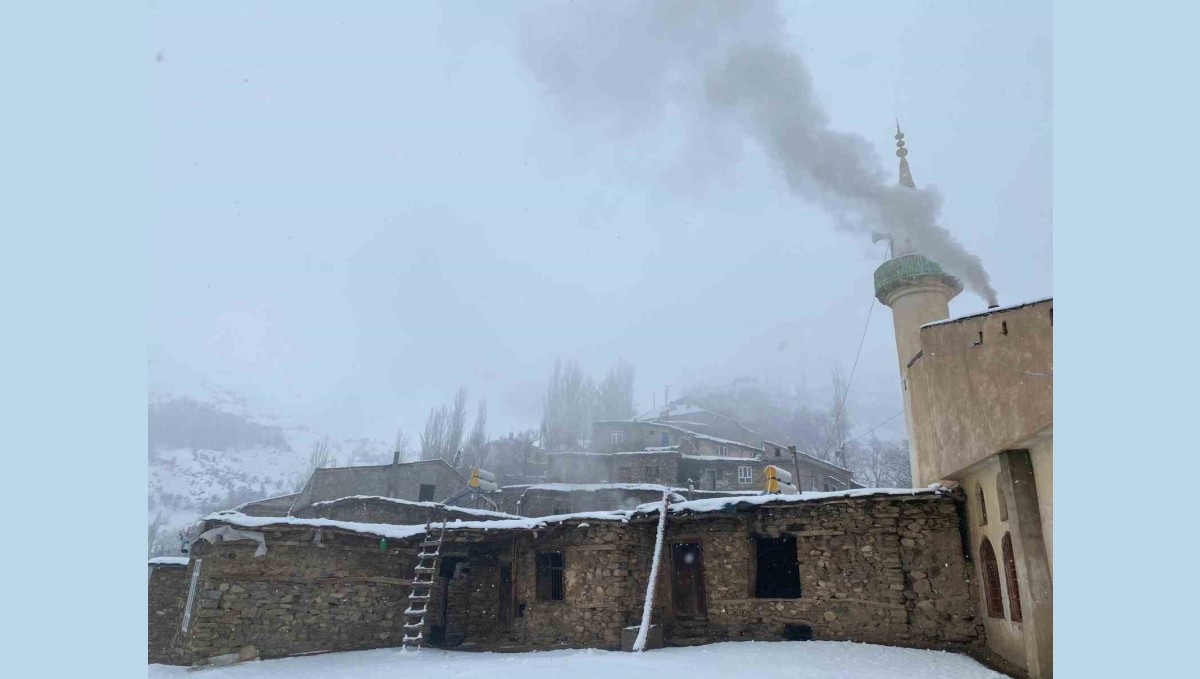 Van'ın Bahçesaray ilçesinde kar yağışı
