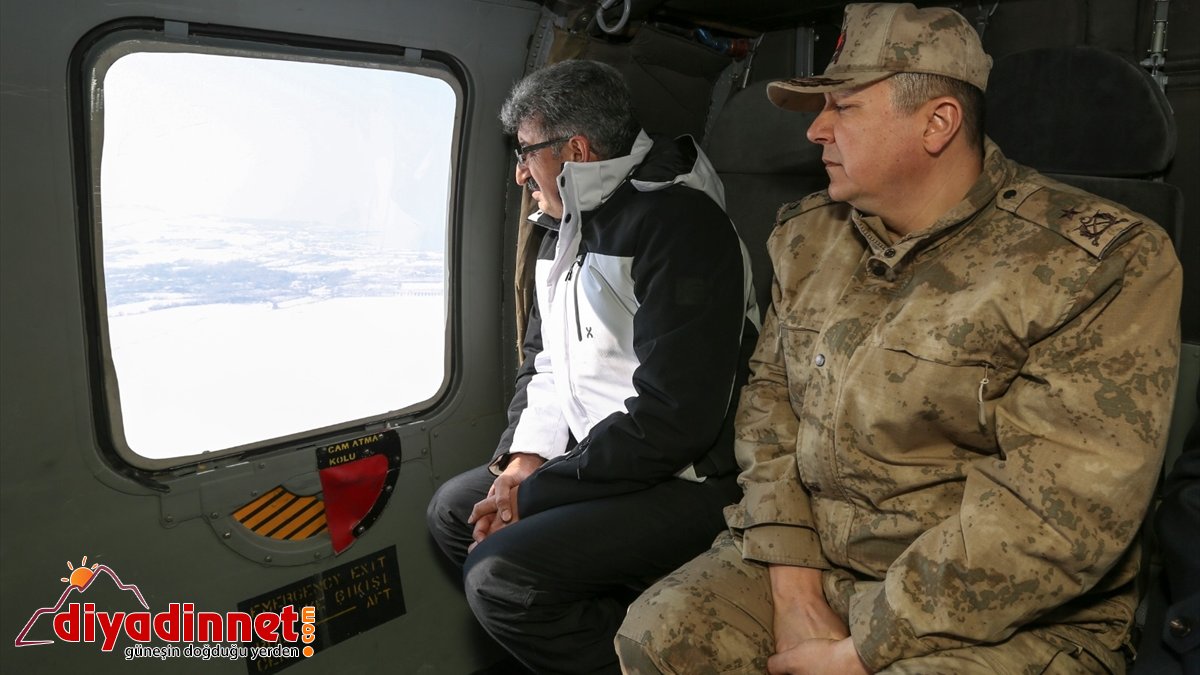 Van Valisi Bilmez çığ bölgesinde helikopterle incelemede bulundu