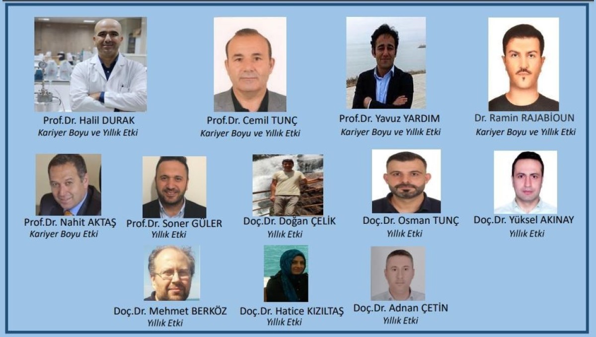 Van YYÜ'den 12 akademisyen "Dünyanın En Etkili Bilim İnsanları" listesinde yer aldı