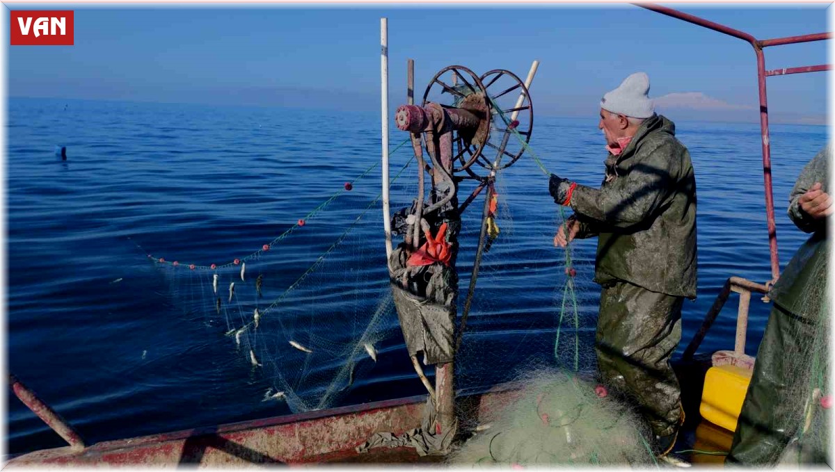 Vanlı balıkçıların dondurucu soğukta zorlu ekmek mücadelesi