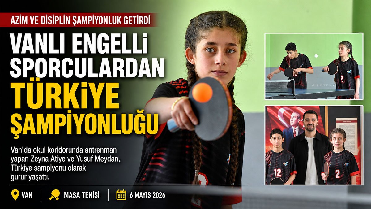 Vanlı öğrenciler okul koridorunda çalışıp masa tenisinde Türkiye şampiyonu oldu