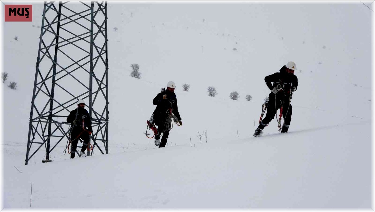 VEDAŞ ekiplerinin 2 metrelik karda zorlu kış mesaisi