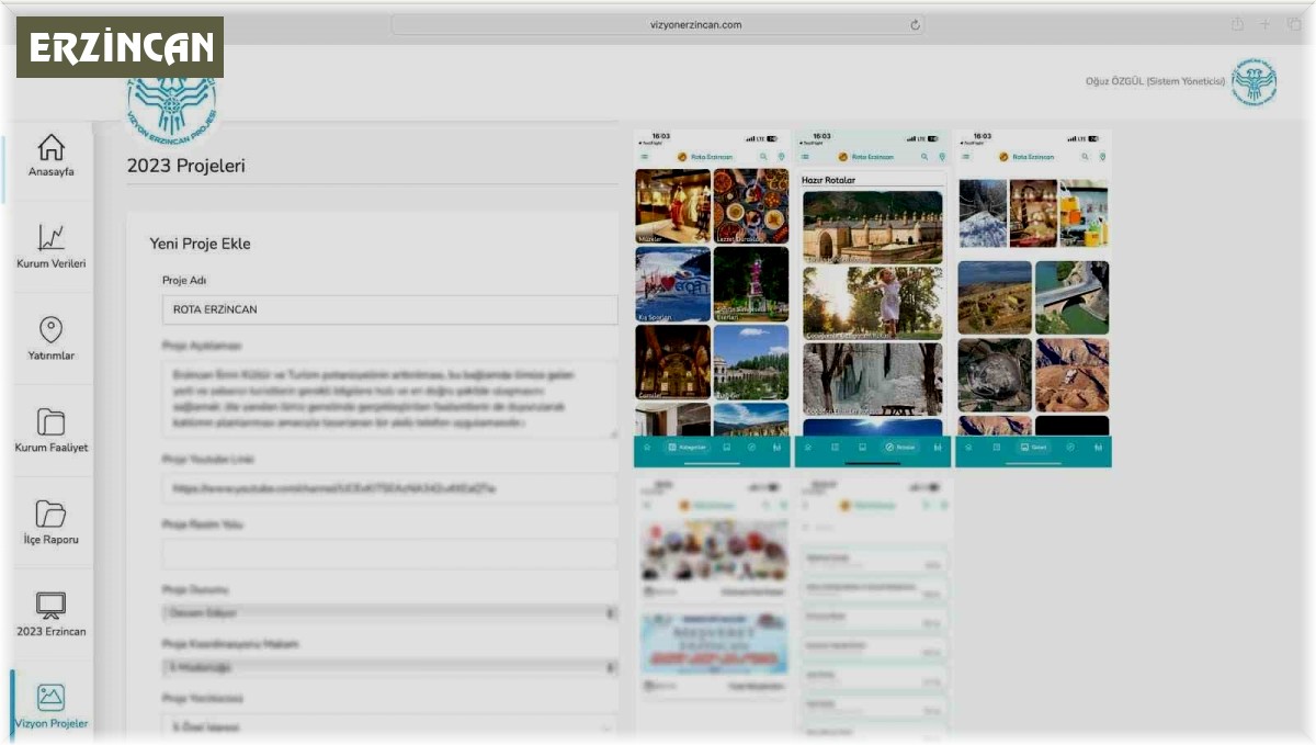 "Vizyon Erzincan" projesi hayata geçiyor