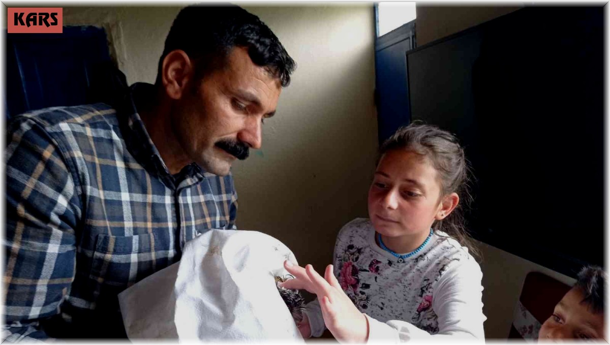 Yaralı baykuşu baba-kız tedavi etti