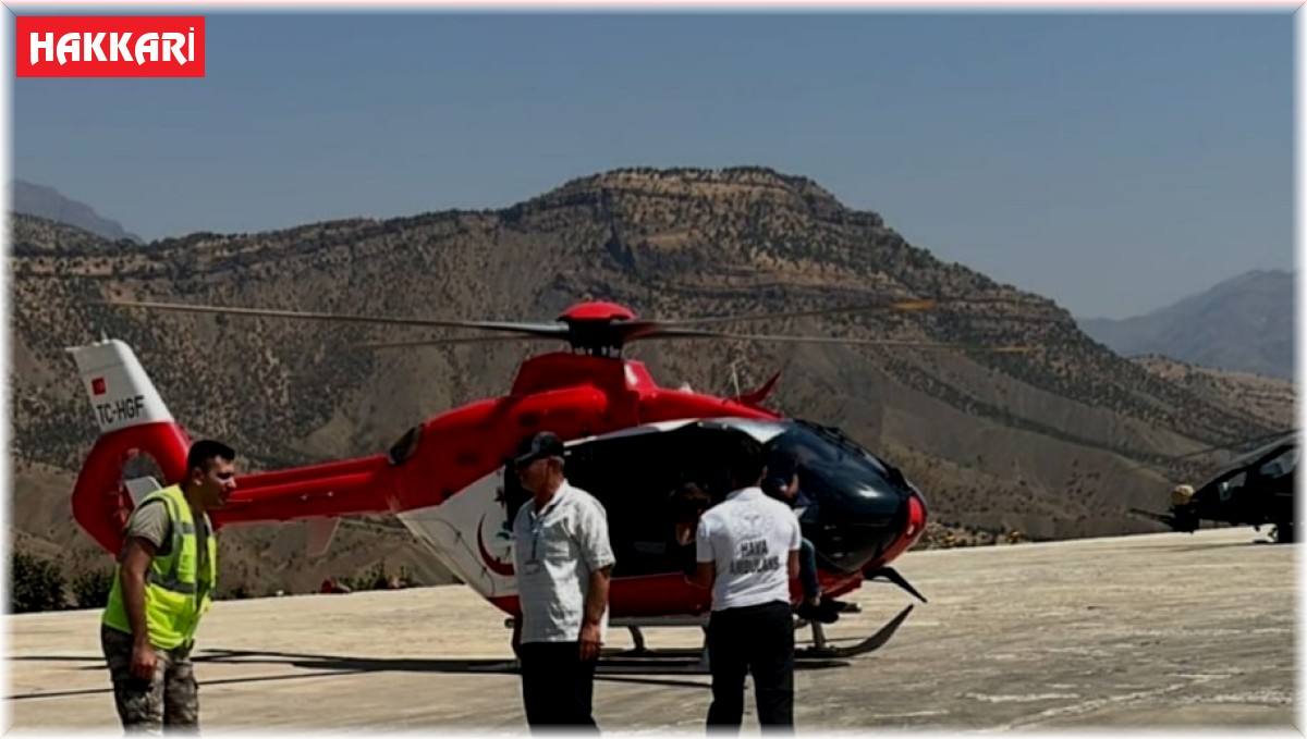 Yaralı vatandaşın imdadına ambulans helikopter yetişti