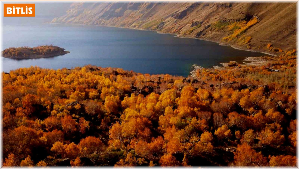 Yeryüzü cenneti Nemrut Kalderası'nda sonbahar güzelliği