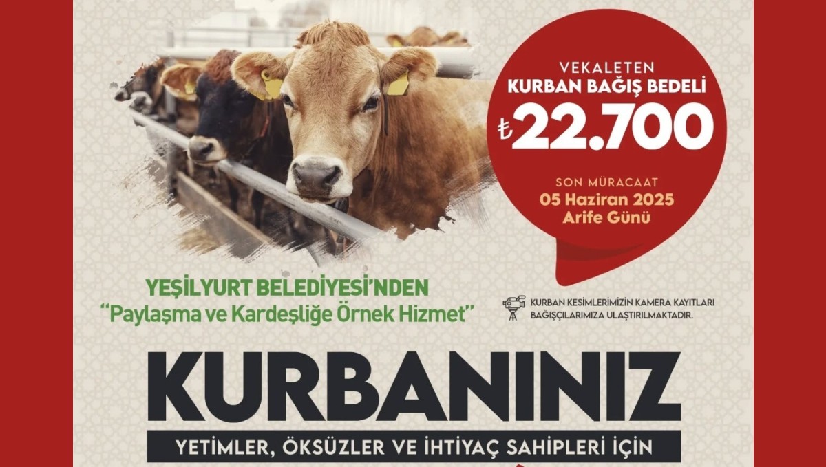 Yeşilyurt Belediyesi'nden kurban bağışı hizmeti
