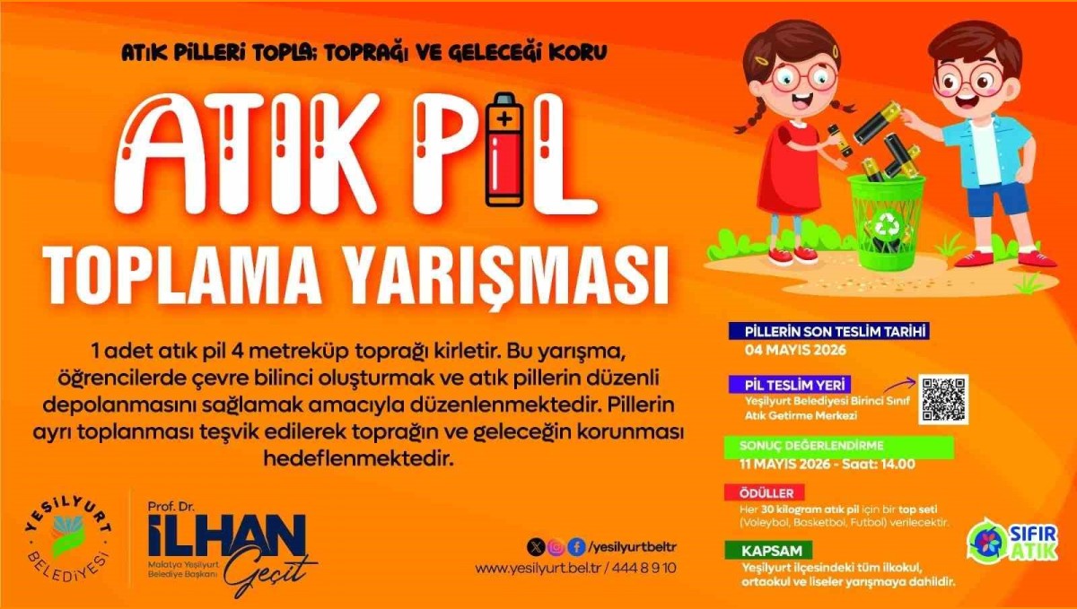 Yeşilyurt'ta çocuklar çevre için geri dönüşümde yarışıyor