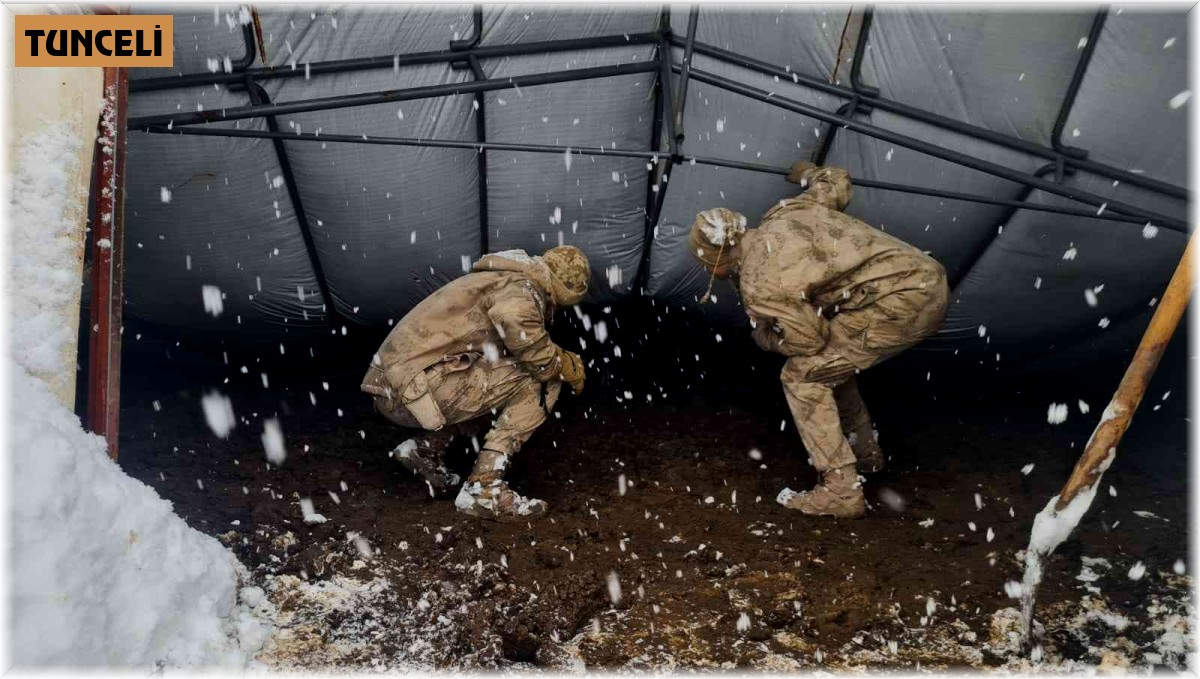 Yıkılan çadırın altına kalan hayvanlar jandarma tarafından kurtarıldı