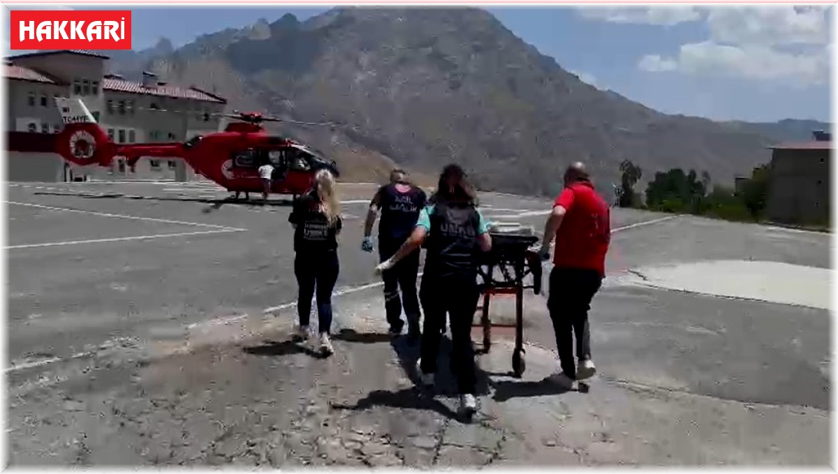 Yılanın ısırdığı vatandaş için ambulans helikopter havalandı