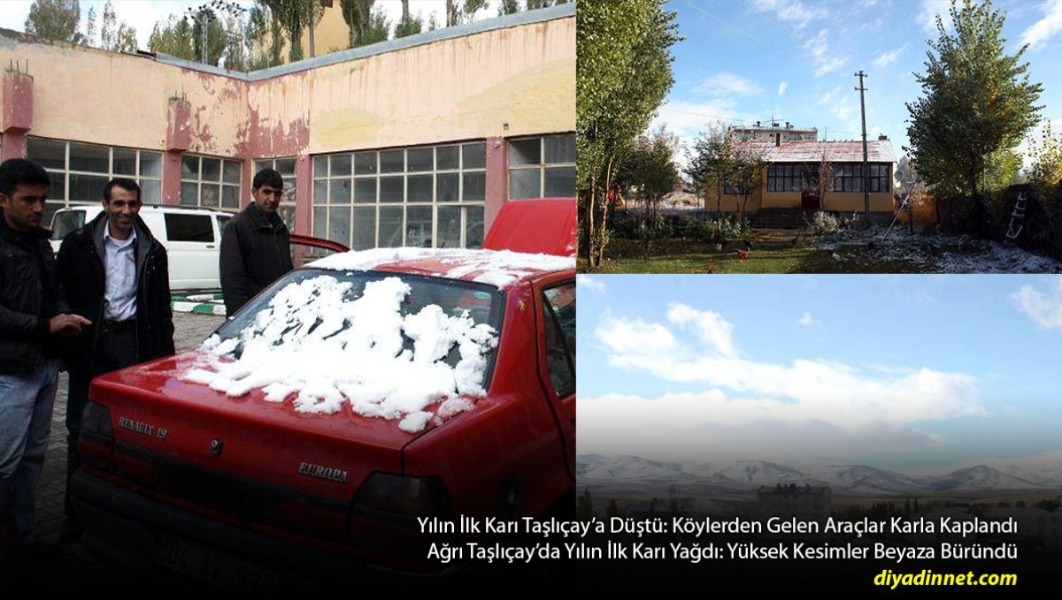 Yılın İlk Karı Taşlıçay'a Düştü: Köylerden Gelen Araçlar Karla Kaplandı