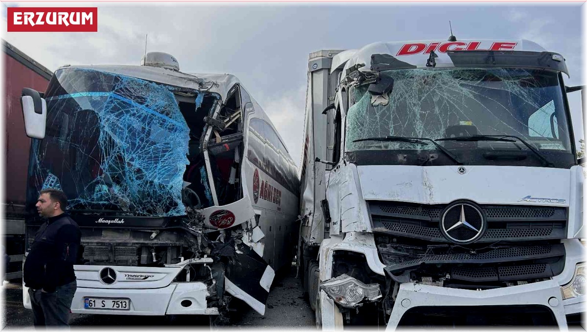 Yolculara çarpmamak için tırıyla bariyerlere çarptı