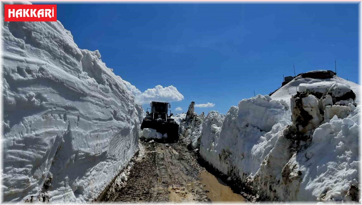 Yüksekova'da 5 metreyi bulan karda yol açma çalışması
