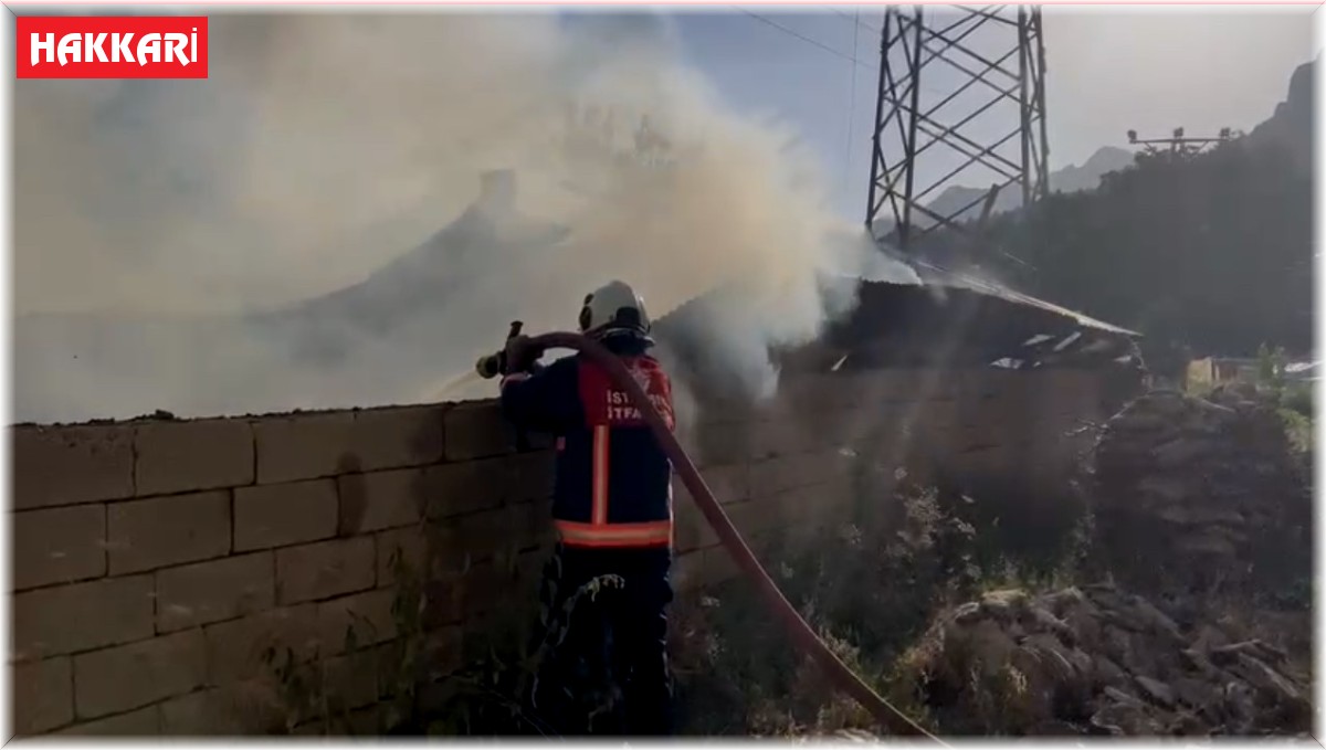 Yüksekova'da ahır yangını