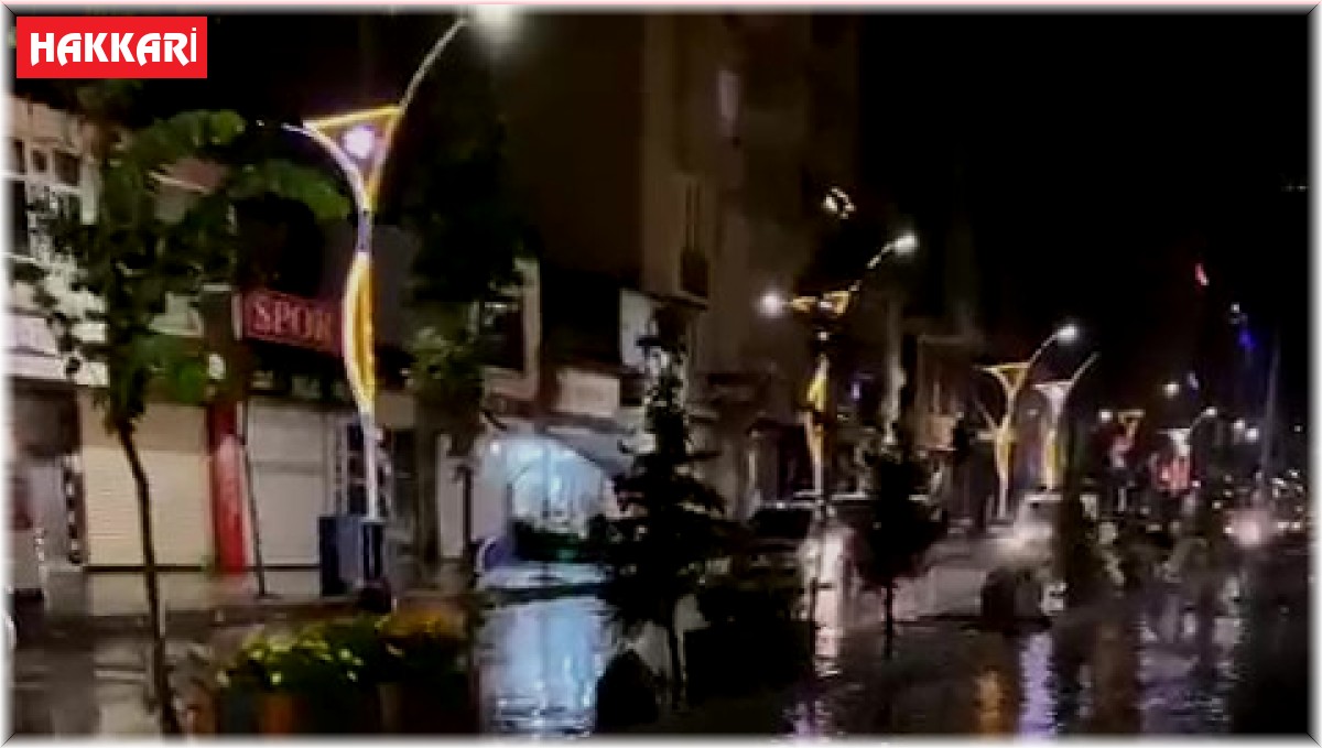 Yüksekova'da aniden bastıran yağmur caddeleri göle çevirdi