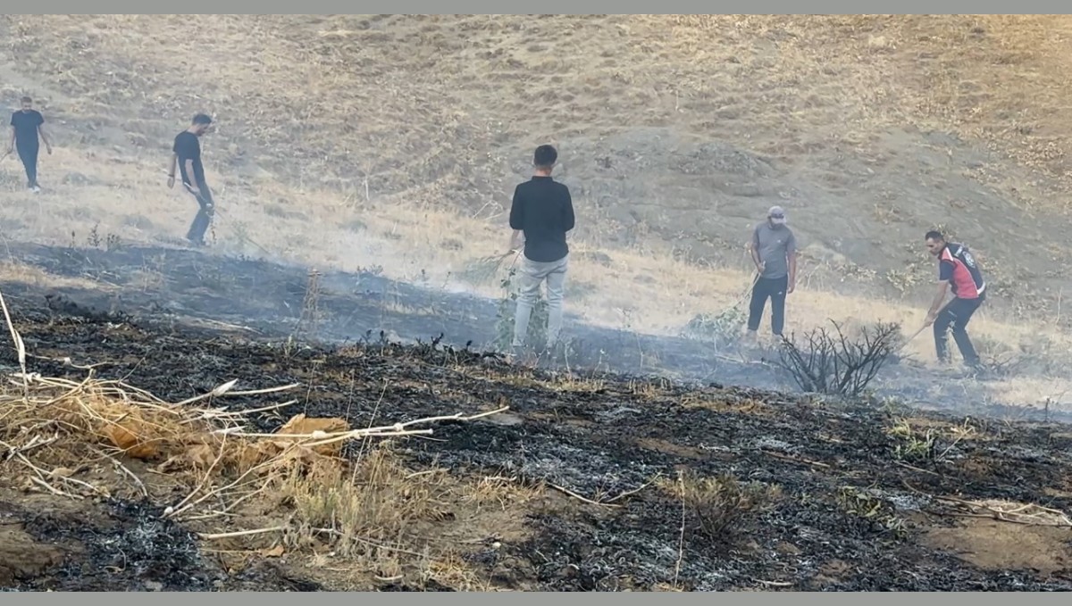 Yüksekova'da anız yangını çevredeki evlere kadar yaklaştı: Ekiplerin müdahalesi sürüyor