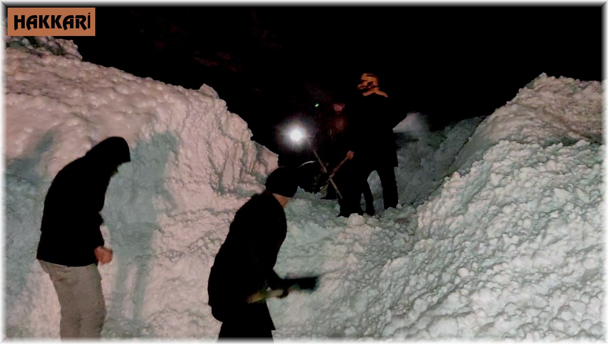 Yüksekova'da çığ düştü, 20 yolcu mahsur kaldı