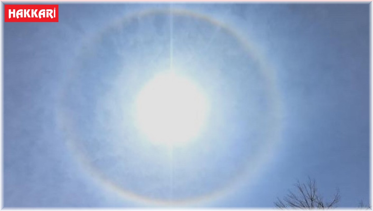 Yüksekova'da güneşin etrafında oluşan hale büyük ilgi gördü