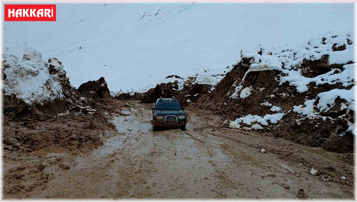 Yüksekova'da heyelan sonucu kapan köy yolu kontrollü olarak açıldı
