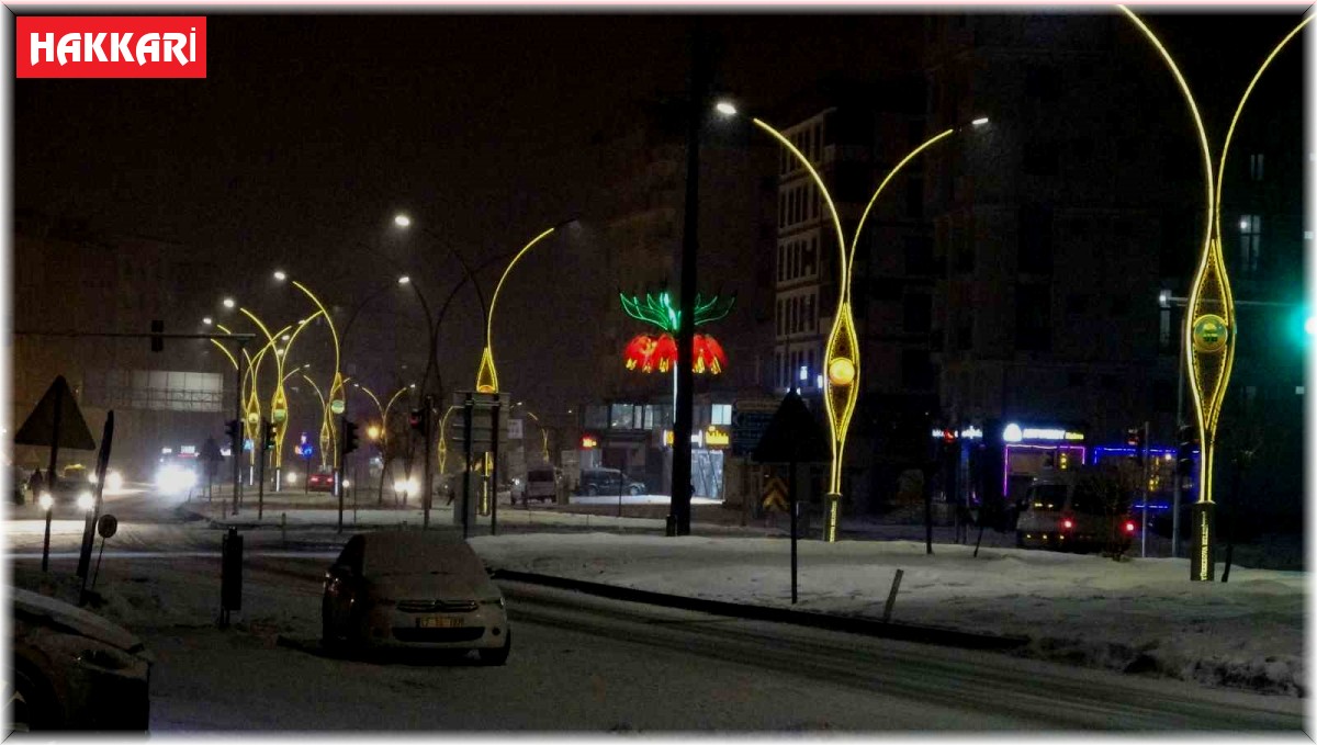 Yüksekova'da kar yağışı her yeri beyaza bürüdü