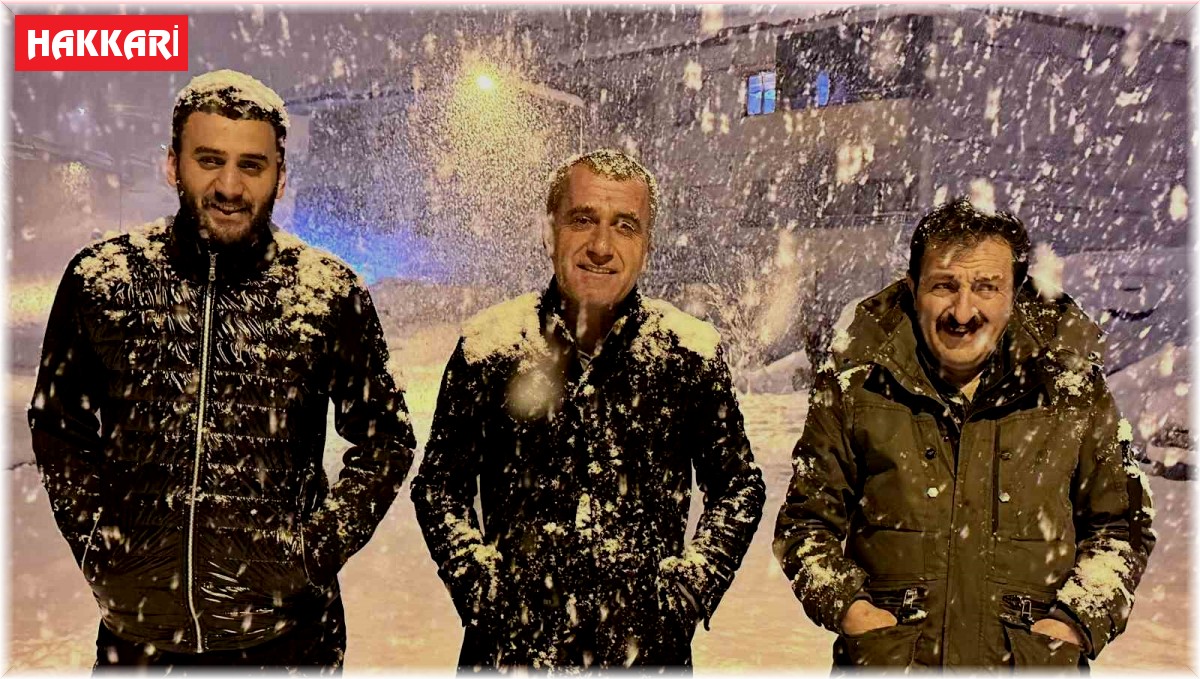 Yüksekova'da lapa lapa kar yağışı