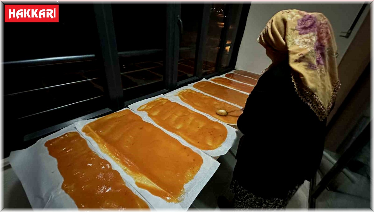 Yüksekova'da pestil yapımı