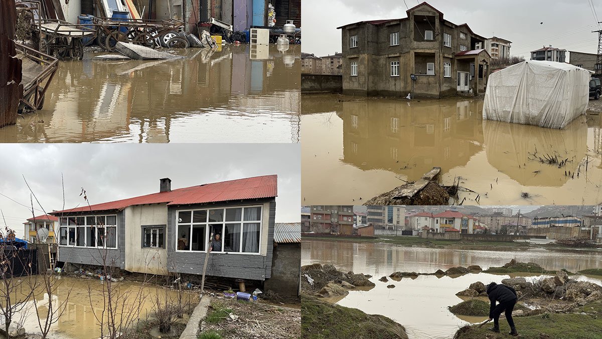 Yüksekova'da sağanak günlük yaşamı vurdu, evleri su bastı, okul bahçesi suyla doldu