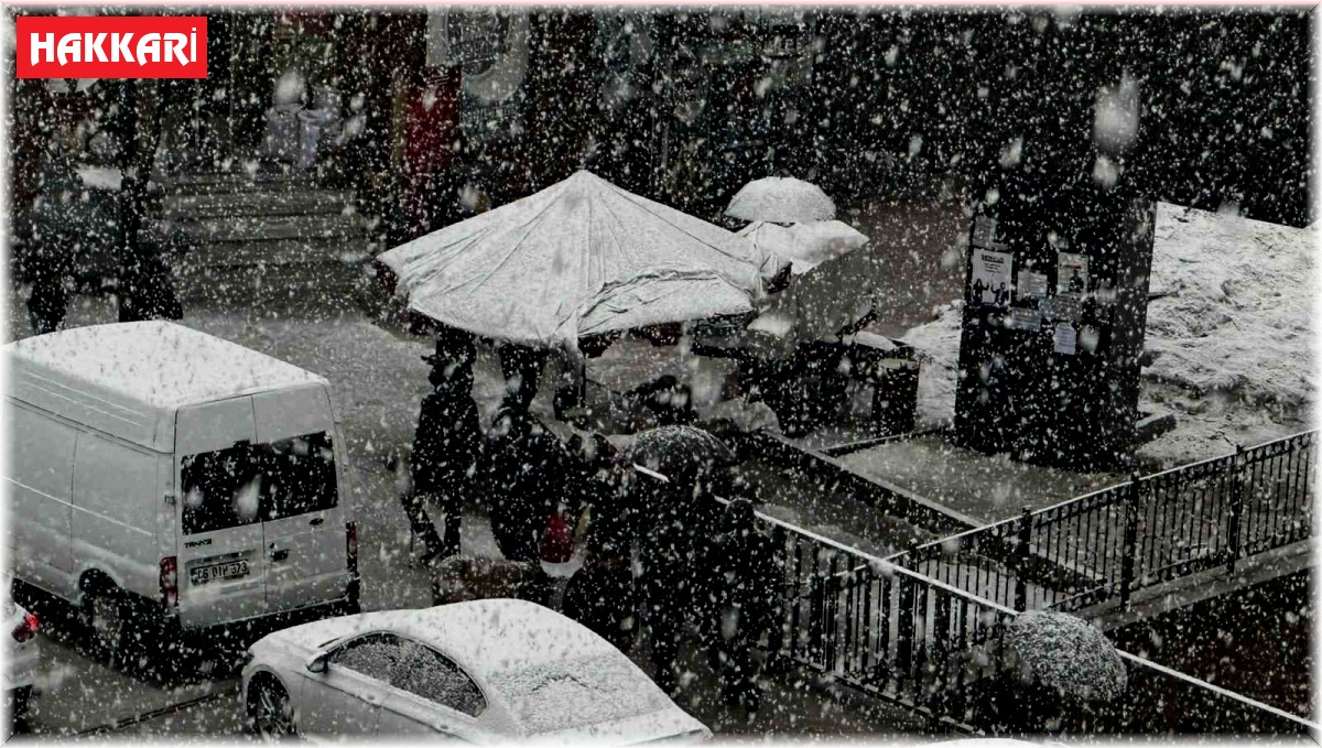Yüksekova'da sağanak yerini kar yağışına bıraktı