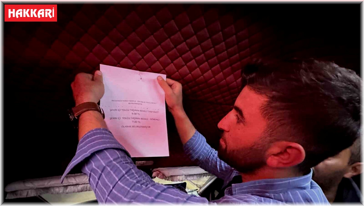 Yüksekova'da şehir içi ulaşıma zam yapıldı