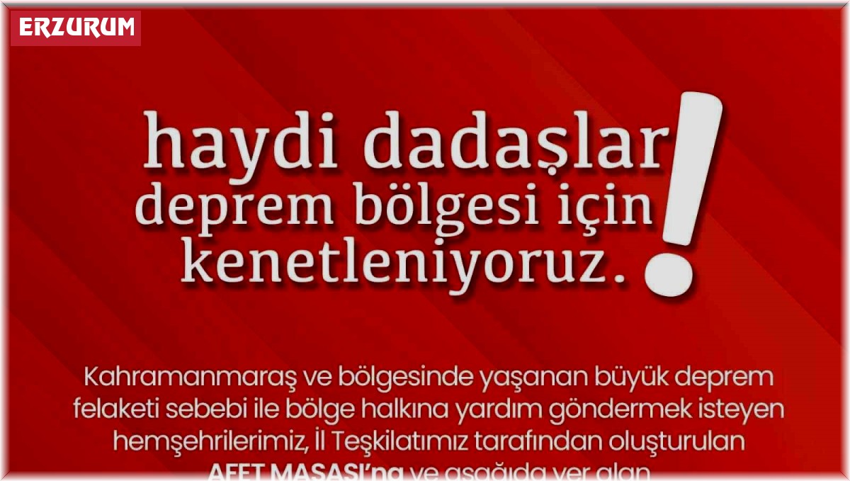 Yurdagül, deprem bölgesi için kenetleniyoruz