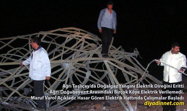 Ağrı'da Doğalgaz Yangını Elektrik Direğini Eritti: Çok Sayıda Köy Karanlıkta Kaldı
