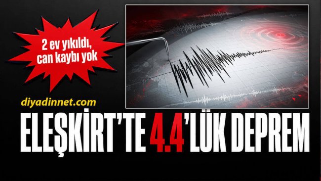 AĞRI - Eleşkirt'te 4.4 Büyüklüğünde Deprem: 2 Ev Yıkıldı