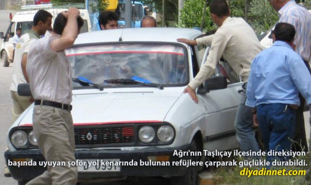 Taşlıçay'da Direksiyon Başında Uyuyan Sürücü Refüje Çarptı