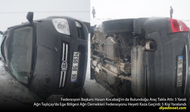 5 Bin Öğrenciye Yardım İçin Geldiler, Taşlıçay'da Araçları Takla Attı